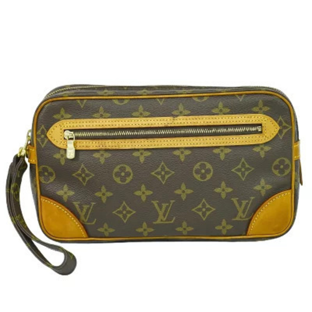 Louis Vuitton LV Marly Dragonne Monogram Pouch Shoulder Bag Canvas Brown